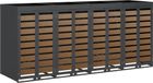vidaXL Afvalcontainer voor 4 containers, staal, antraciet