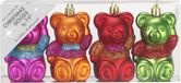 Inge-glas Inge Christmas Kerstballen - beertjes - 4x - gekleurd - 8 cm