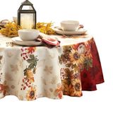 Elrene Herfst Tafelkleed, Polyester, Veelkleurig, 177,8 cm (rond)
