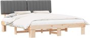 vidaXL Bedframe met Gevoerde Hoofdbord Lichtgrijs 180 x 200 cm