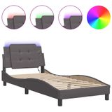 VidaXL Bedframe met LED zonder matras "Zadar" grijs 120x200 cm