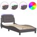 VidaXL Bedframe met LED zonder matras "Zadar" grijs 120x200 cm