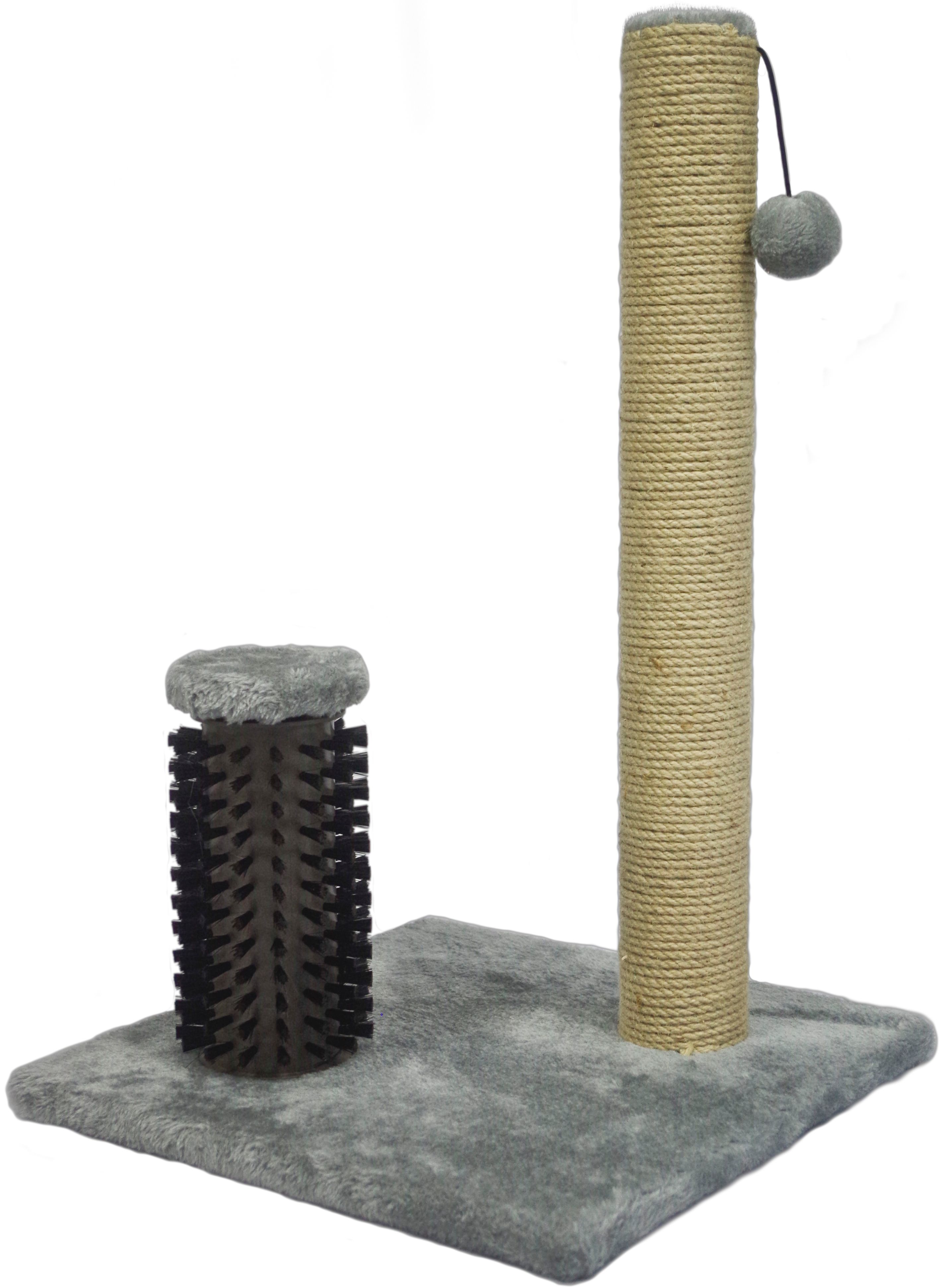 Flamingo Krabpaal Met Borstel - Grijs - 39 x 39 x 60.5 cm