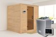 Karibu Mojave Sauna Antracietglas Biokachel 9 kW Bediening à distance