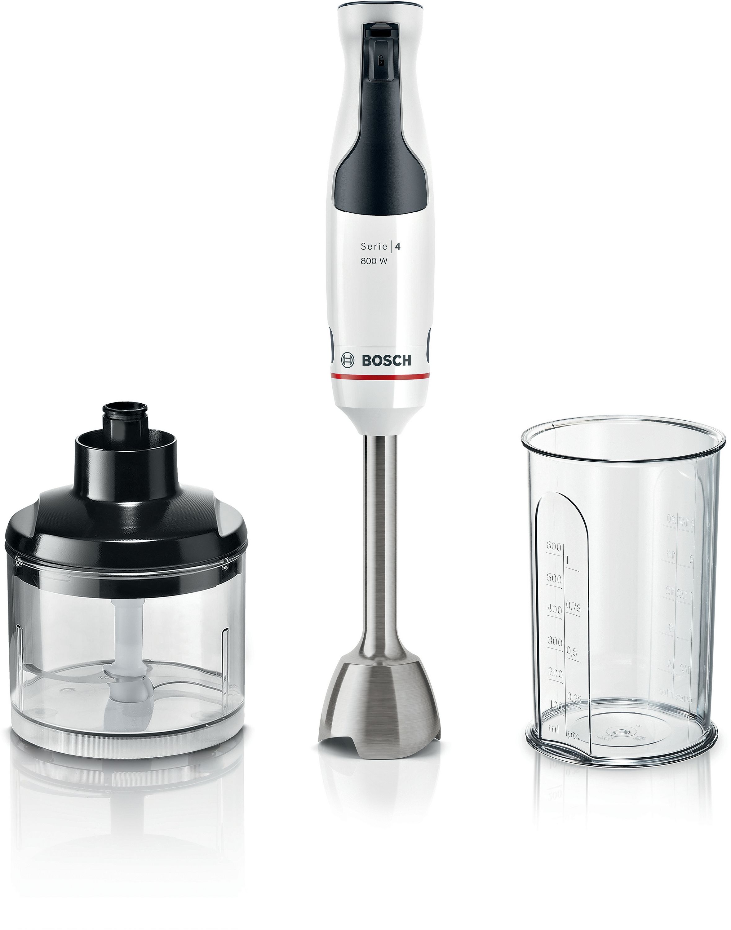Bosch Serie 4 MSM4W420 Blender - 800W - Black, Transparent, White