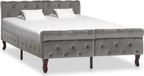Prolenta Maison Exclusive - Lit double exclusif, structure grise en velours, dimensions 120 x 200 cm