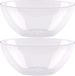 Plasticforte Serveerschaal - 2x stuks - D23 x H10 cm - kunststof - mat - 2500 ml - saladeschaal