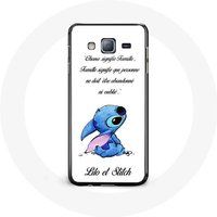 Maniacase Hoesje voor Samsung Galaxy J5 Lilo en Stitch Ohana Quote Wit