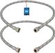 KOTARBAU® 2 Pièces - Tuyau de raccordement flexible 3/8"x3/8" - Tuyau de raccordement pour robinetterie 90 cm - Tuyau de robinetterie flexible - Écrou tournant x raccord à compression - Tuyau de raccordement sanitaire - Tuyau de raccordement tressé en acier inoxydable