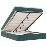 VidaXL Lit plateforme avec matelas, vert foncé, 160x200cm, velours