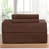 Luxe Elegant Comfort Luxe lakens set op Amazon! 1500 Premier Kreuk-, vervagings- en vlekbestendige 4-delige lakens, diepe zak, California King Chocolate