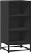 vidaXL Dressoir Zwart Bewerkt Hout en Metaal 35,5x35x76 cm