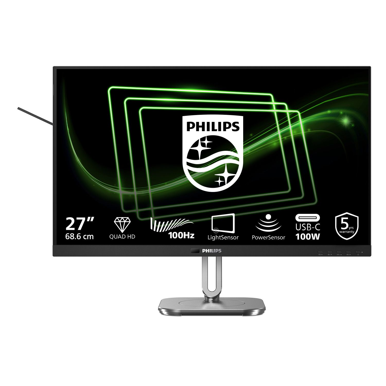 Philips 27B2G5601/00 27" QHD IPS Monitor - 100Hz, USB-C, HDMI, DisplayPort