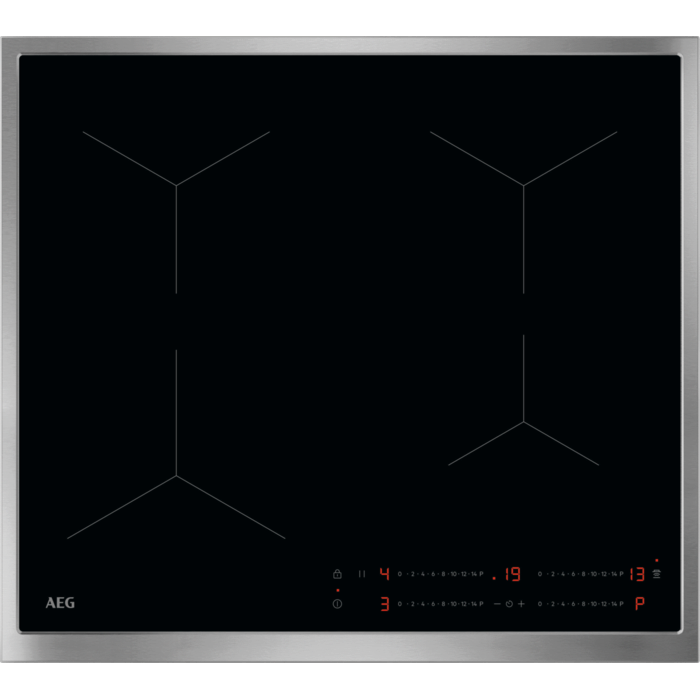 AEG OIO64A00XB Inductie Kookplaat Zwart 60cm RVS Kader