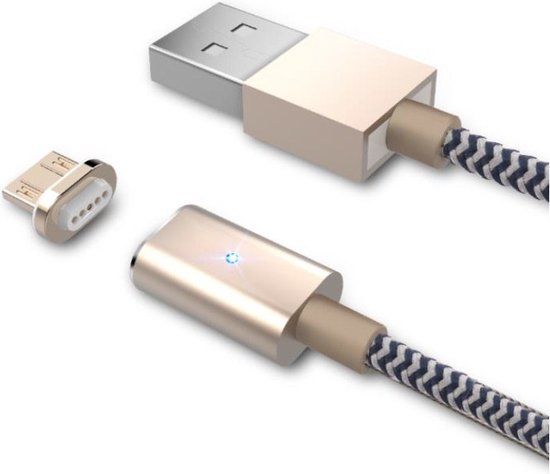 Bluestork SMART-MU-MAG USB-kabel 1,2 m USB 2.0 USB A Micro-USB B Zwart, Goud, Wit