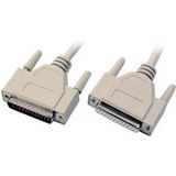 Serielle und parallele Kabel und Adapter Datenkabel seriell 1:1, 2x DSub 25, Stecker-Buchse, 2,0m, beige - 1 VPE = 10 Stück