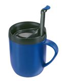 Zyliss E990003 Hot Mug Cafetière Mok, Kunststof/Silicone, Blauw, Geïsoleerde Reiskoffiemok/Filter Voor Gemalen Koffie/Mok Met Deksel/Camping Beker, Vaatwasmachine Veilig, 5 Jaar Garantie