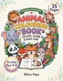 Cute Animal Coloring Book For Kids Ages 4-8