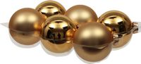 Othmar Decorations Kerstballen - 6 stuks - glas - goud - mat - glans - 8 cm
