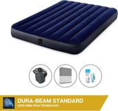 Intex Luchtbed - Twijfelaar - 137x191x25cm - Blauw - Incl. Hoeslaken & Reparatieset