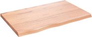 vidaXL - Wastafelblad - 80x50x(2-4) cm - Behandeld Massief Hout - Lichtbruin