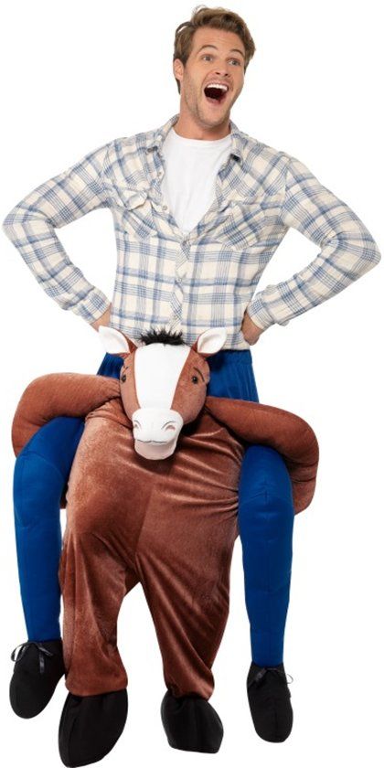 Generik Man op de rug van een paard kostuum voor volwassenen - Verkleedkleding