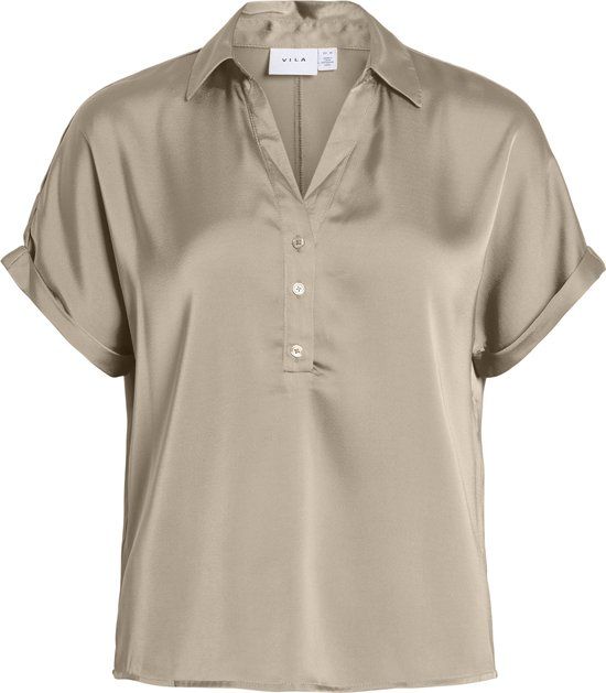 VILA - VIENNA RAVENNA S/S TOP - NOOS Dames T-shirt - Cement - Maat 44