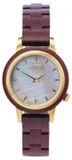 Holzkern Montre pour femme Napali, mouvement à quartz, bracelet amarante/perle