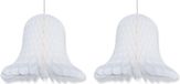Bellatio Decorations Fest-Dekor Gmbh Kerstklok lampion - 3x stuks - wit - 20 cm - papier