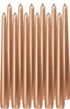 Trend Candles Dinerkaarsen/kandelaarkaarsen Cello - 24x stuks - rosé goud - 8 branduren - 25 cm
