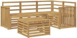 vidaXL - Buiten - bank - set - 5 - st - Wit - Massief - Acacia - Hout