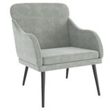 VidaXL Fauteuil Fluweel Lichtgrijs 63x76x80 cm