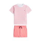 Tommy Hilfiger T-shirt + korte broek roze/wit