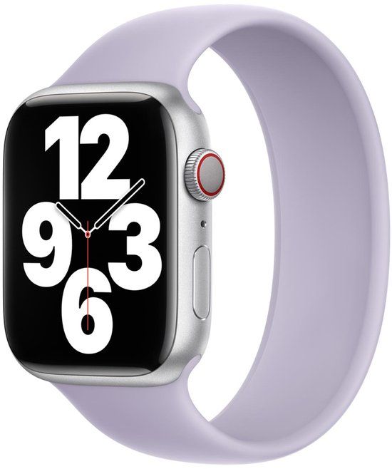 Apple Siliconen solobandje voor de Apple Watch | 44/45/46/49 mm - Maat 7 - Purple Fog