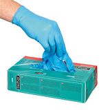 Honeywell 4580195-07 DexPure 801-95 nitrilhandschoenen voor eenmalig gebruik, poedervrij, blauw, goede mechanische weerstand, maat 07 (verpakking van 50 handschoenen/25 paar)