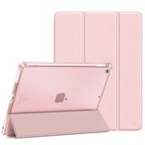 Fintie Hoes voor iPad 10.2 inch 9e Generatie 2021/ 8e Gen. 2020 / 7e Gen. 2019 met Pencil Houder, Ultradun Superlicht Beschermhoes met Transparante Achterkant met Automatische Slaap-waak, Roségoud
