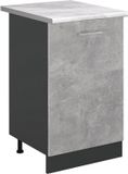 Vicco Keukenonderkast R-Line, Beton/Antraciet, 50 cm marmer werkblad