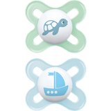 MAM Start Blue Cute Turtle & Sailboat Design 0–2M Fopspeen – 2 stuks