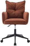 Vente-unique Bureaustoel - Ribfluweel - Terracotta en zwart - Verstelbare hoogte - BATARU