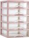 Plasticforte Ladeblokje/bureau organizer 5x lades - oud roze/transparant