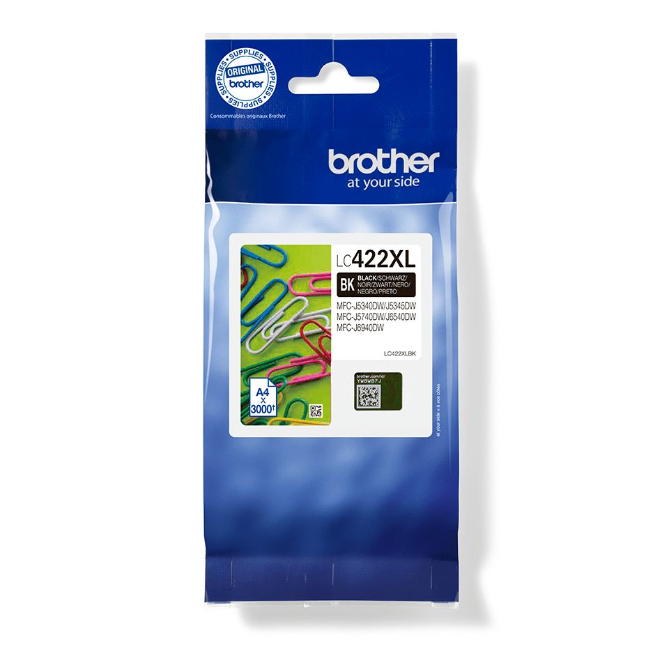 Brother LC-422XLBK Black Ink Cartridge - High Yield - 3000 Pages