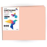Cartulina m-office Cartulina de Colores, Cartulina Grande 50x65 cm de Colores Claros e Intensos, Cartulinas de Colores 180gr para Manualidades, Diseños Creativos y Proyectos de Arte (x125 hojas, salmon)