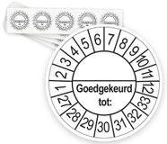 Merkloos / Sans marque Ricard Keuringsstickers Goedgekeurd tot 2027 | 50 stuks, Ø 35 mm | Wit