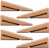 Esschert Design deurstopper/deurwig - 6 stuks - beukenhout/rubber - anti-slip - beige - 12 x 3 x 4 cm