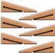 Esschert Design deurstopper/deurwig - 6 stuks - beukenhout/rubber - anti-slip - beige - 12 x 3 x 4 cm