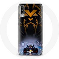 Maniacase Hoesje voor Samsung Galaxy A50 Formule 1 Sebastian Vettel F1 Driver Zwart