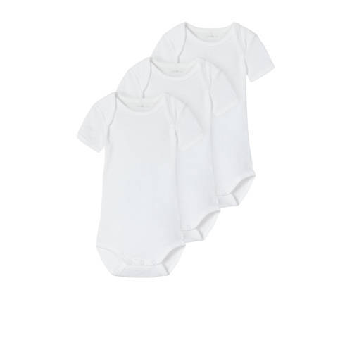 NAME IT NAME IT BABY romper NBNBODY - set van 3 met biologisch katoen wit