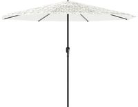 vidaXL Parasol met stalen paal 324x324x247 cm wit