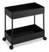 Relaxdays trolley, 2 laags, serveerwagen, keukentrolley, kunststof, badkamer, kantoor, HxBxD: 38 x 39,5 x 21,5 cm, zwart