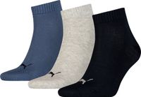 PUMA Quartersokken Unisex 3-Pack Navy / Grey / Nightshadow Blue